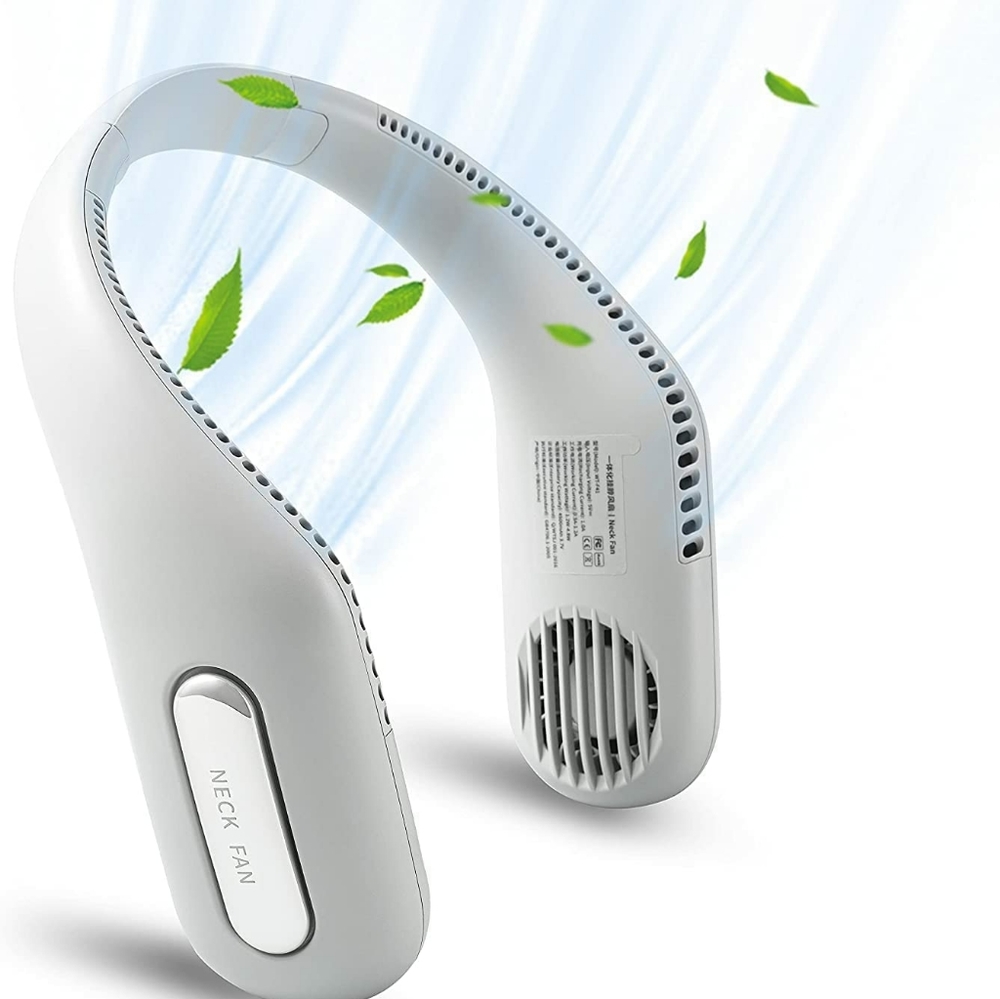White Hands Free Portable USB Rechargeable Mini Small Wearable Neck Band Hanging